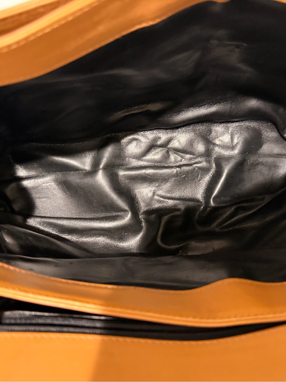 Vintage Ferragamo Camel Leather Pushlock Handbag - Picture 9 of 14